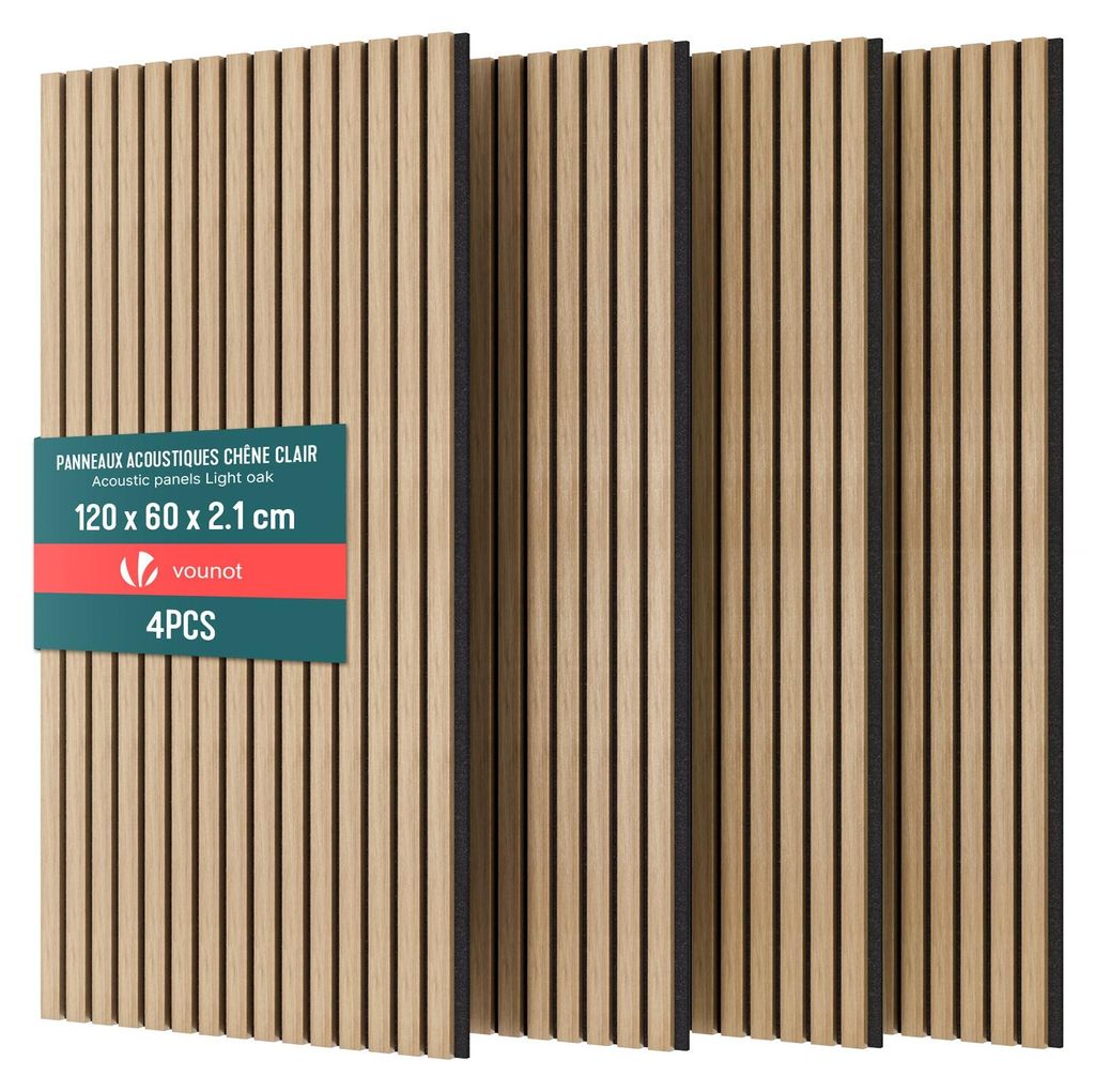 VOUNOT® 4er Set Akustikpaneele 120 × 60 × 2,1 cm, Akustik Produktbild 