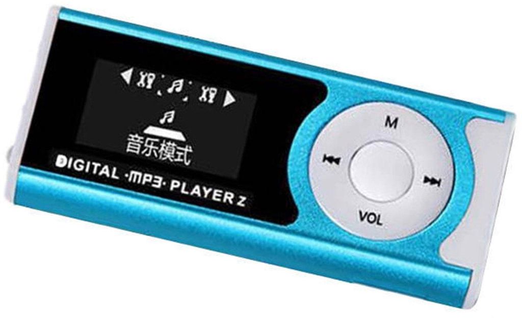 Compacte MP3-speler – Blauwe muziekspeler – MP3 – Blauw – Productafbeelding 