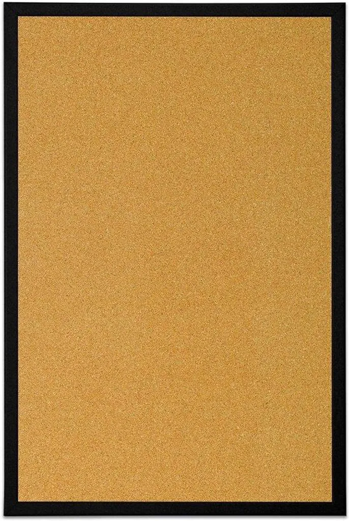 Tableau liège 40x30 cm cadre MDF noir résistant pour affichage mural