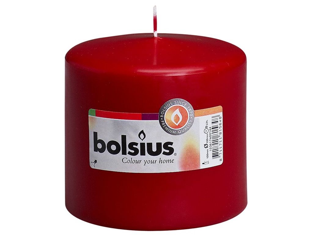 Bolsius Stompkaars In Cello Wijnrood 100/100 mm Produktbild 