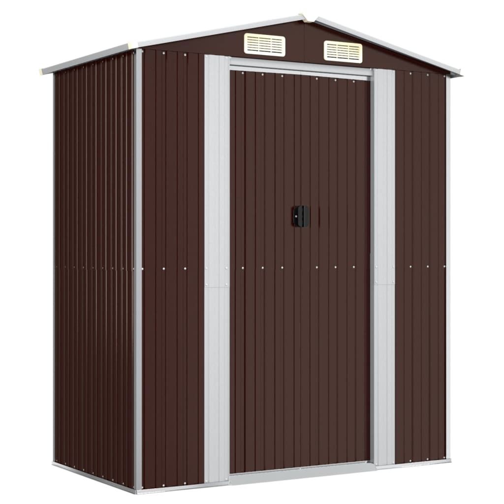 vidaXL Szopa narzędziowa Ciemnobrązowa 192x108x223 cm Stal Zdjęcie produktu 