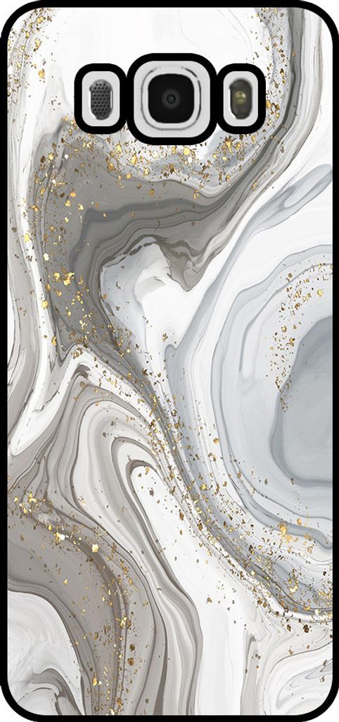 Smartphonica Telefon Fall geeignet für Samsung Galaxy J5 2016 mit Marmor Druck - TPU zurück Abdeckung Fall Marmor Design - Silber