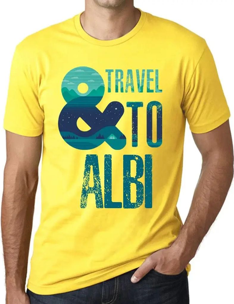 Herren Grafik T-Shirt Und Reisen nach Albi – And Travel To Albi – Öko-Verantwortlich Vintage Jahrgang Kurzarm Lustige Druck Geburtstag Geschen...