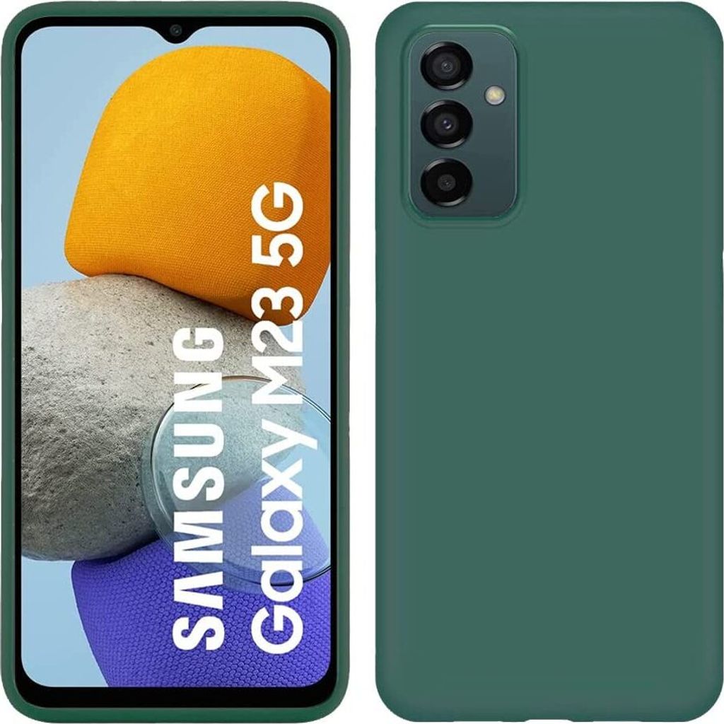 Galaxy M23 5G Hülle, Flüssig Silikon Weich Gummi Schutzhülle für Samsung Galaxy M23 5G Nachtgrün