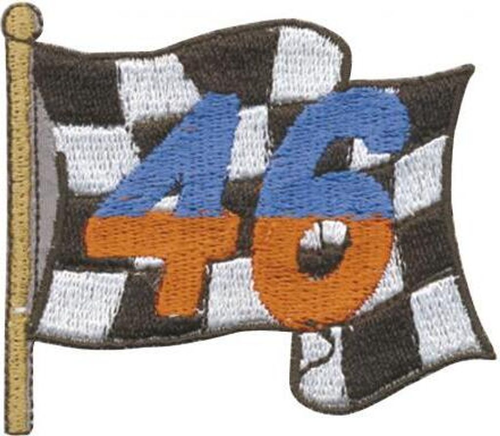 Aufnäher - Zielflagge 46 - 04104 - Gr. ca. 6 x 5,5 cm - Patches Stick Applikation