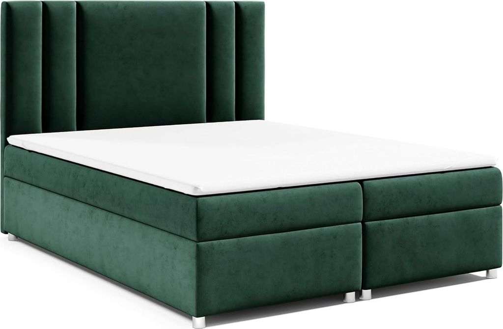 Best for Home Boxspringbett mit Bettkasten Trinity K-8 Bonellfederkern inkl. Topper, mit Lieferung, Aufbau & Entsorgung 200x200-Grün