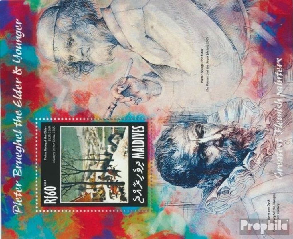 Briefmarken Malediven 2014 Mi Block 722 (kompl. Ausg.) postfrisch Pieter Brueghel der Ältere und der Jüngere
