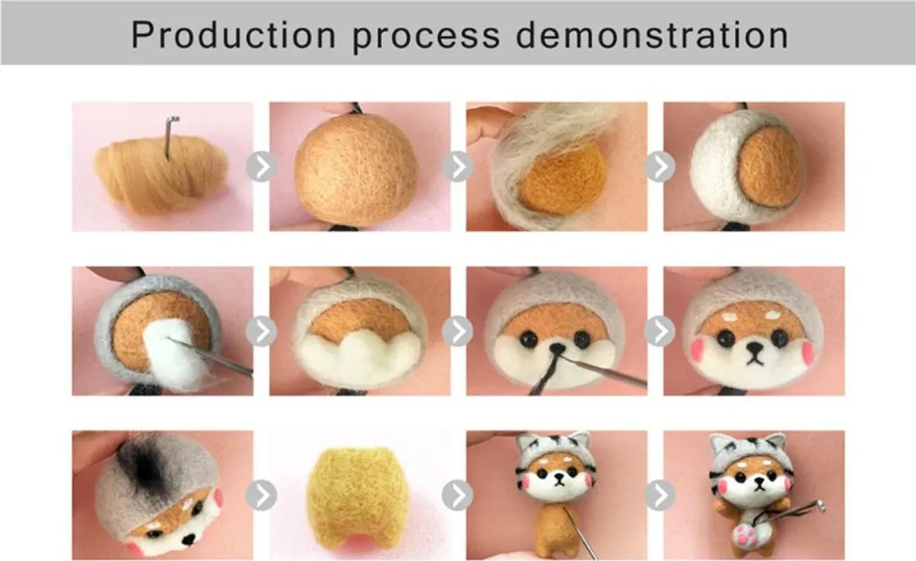 SUVSOON Kit Infeltrimento Ad Ago Per Principianti | 8 Animali In Lana Con Istruzioni E Strumenti