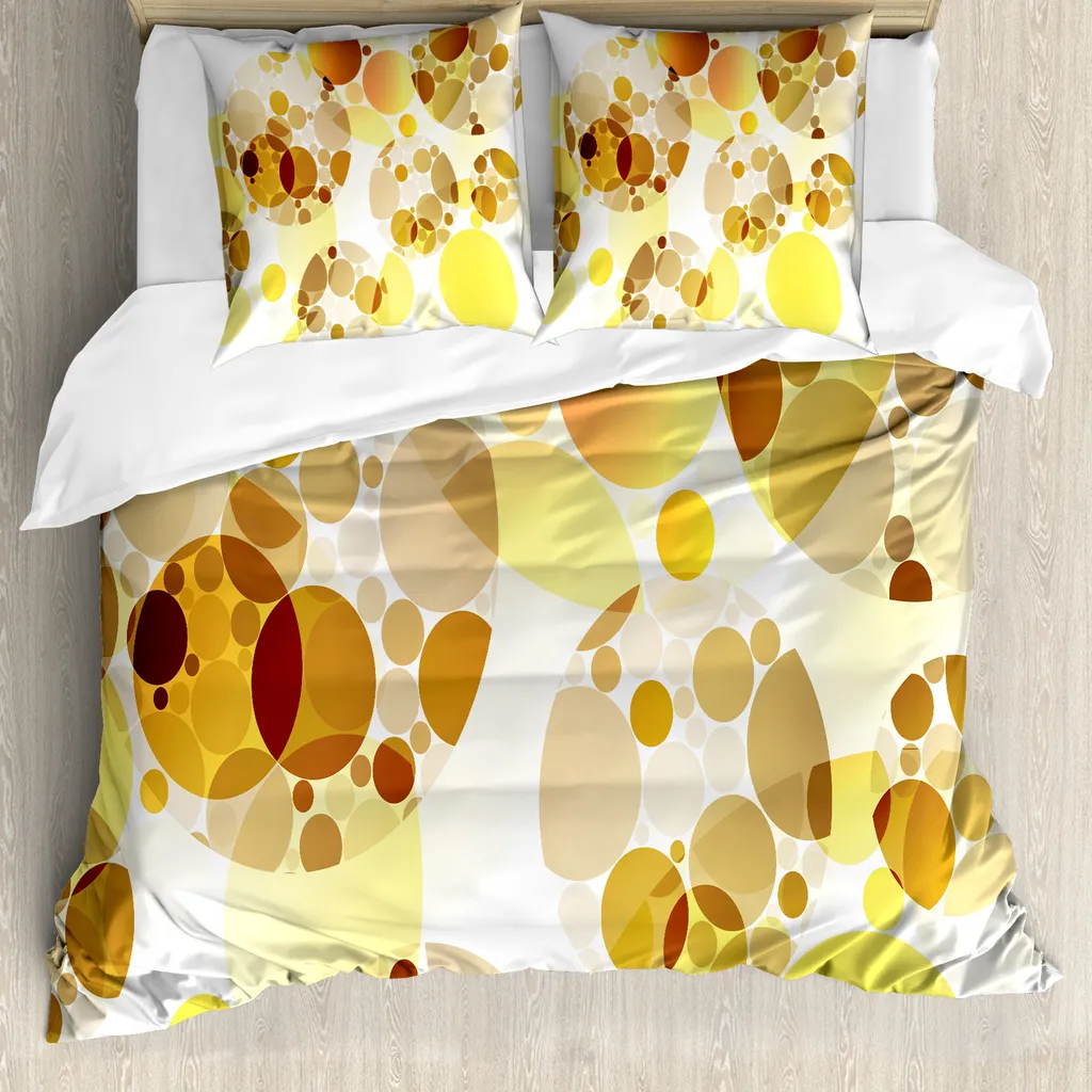 Copripiumino Anallergico ABAKUHAUS 155x220 Giallo a Pois Retrò