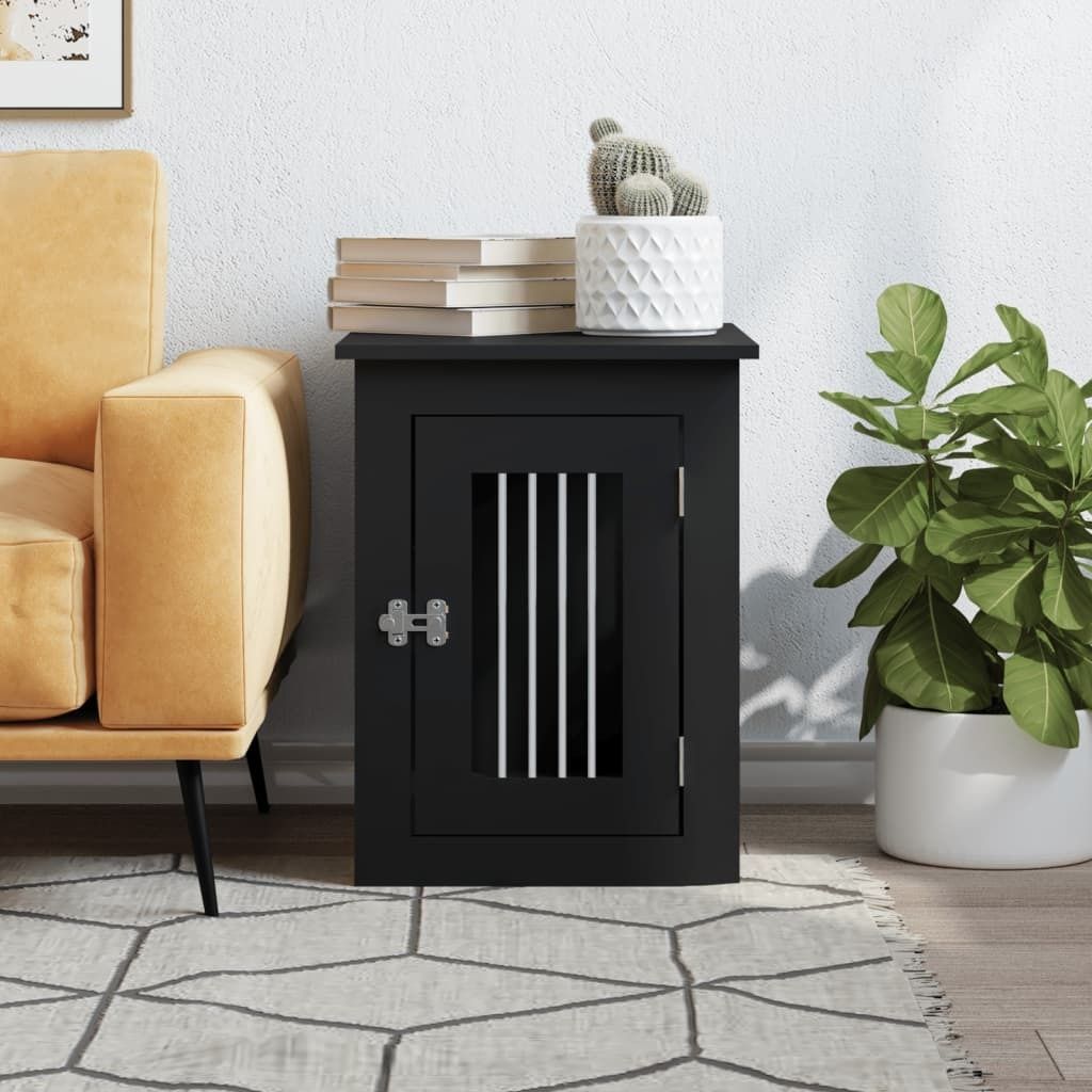 Stabli Hundekäfig im Möbelstil Schwarz 45x62x59cm Holzwerkstoff - DE414981 - Kleintier-Häuser