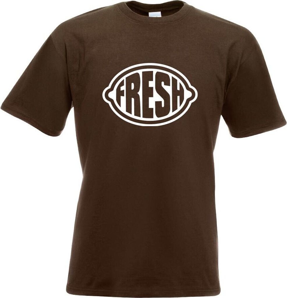 Kiwistar - T-Shirt - Chocolate - Fresh Zitrone Motiv Bedruckt Funshirt Design Print - mit Motiv Bedruckt - Funshirt Design - Sport - Freizeit - Her...