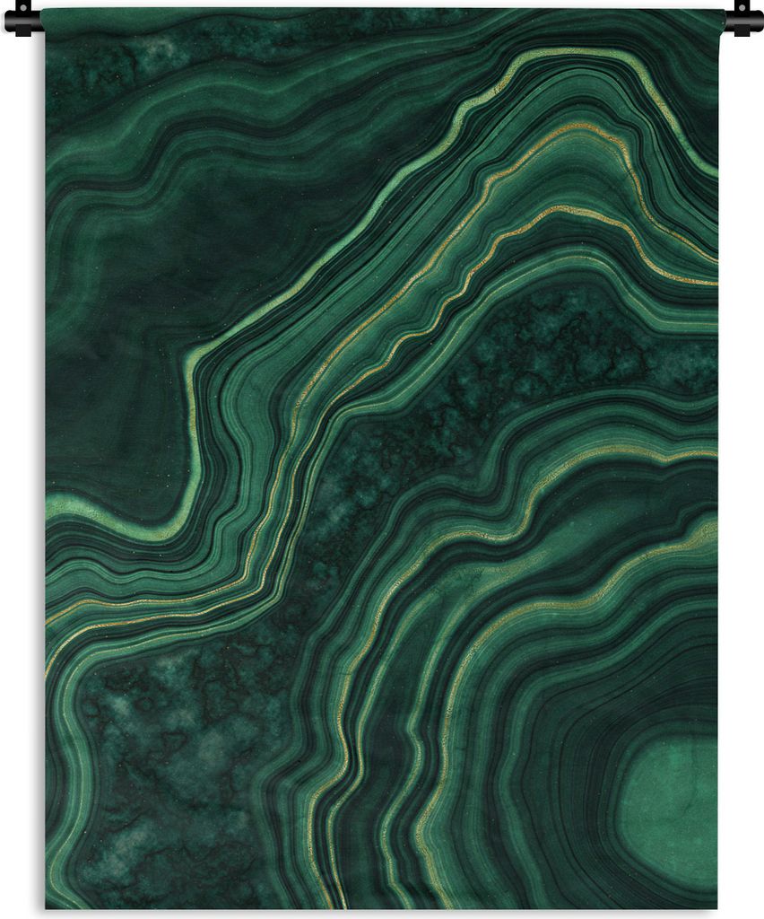 MuchoWow Wandteppich Wandbehang Marmor - Grün - Linie 90x120 cm Tapisserie Dekoration Wandtuch - Wanddeko