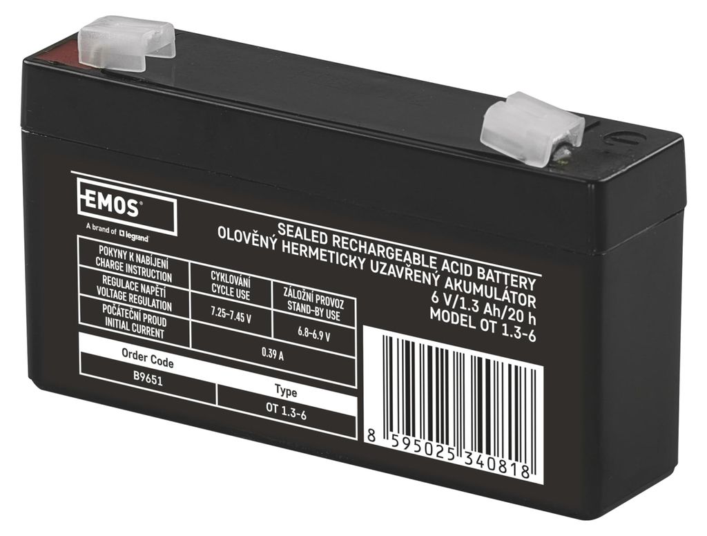 Emos Akumulátor Sla 6V/1,3Ah Fa -4,7Mm Immagine del prodotto 