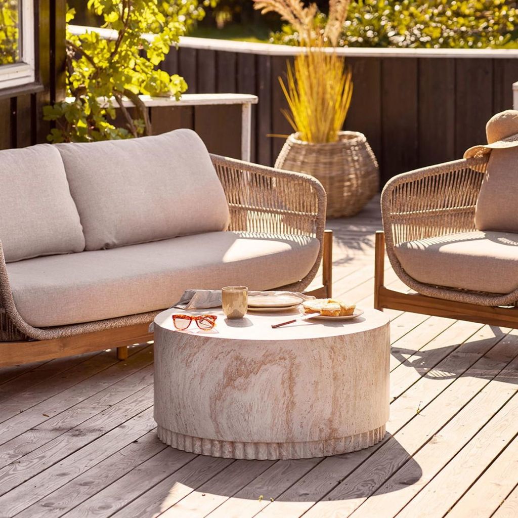 House Nordic Salontafel Bonn Fiberclay Naturel ø70cm Productafbeelding 
