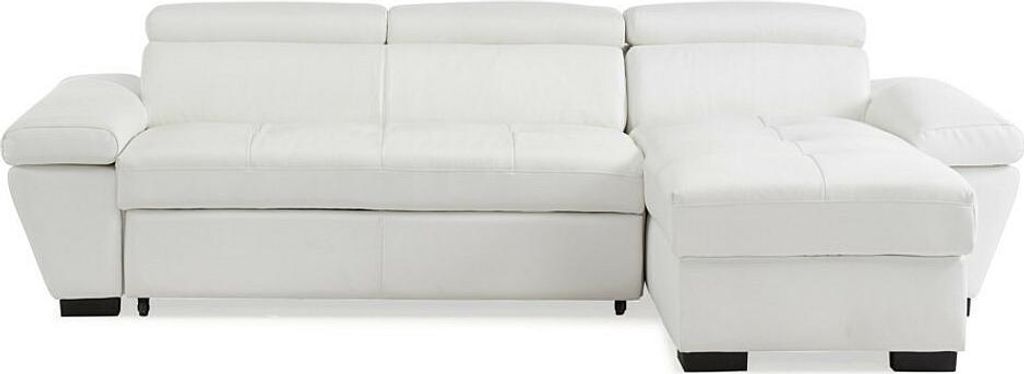 Eckschlafsofa aus Leder JONOVA - Weiß - Eckschlafsofa Produktbild 