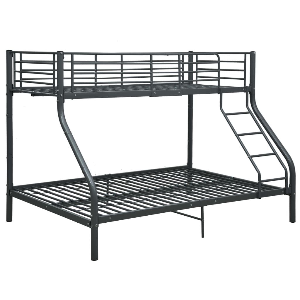 vidaXL Rám poschodovej postele čierny kov 140x200 cm/90x200 Obrázok produktu 