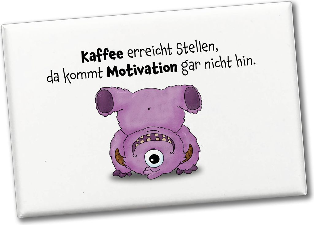 Freches Monster in rosa Souvenir Souvenir Magnet mit lustigem Spruch