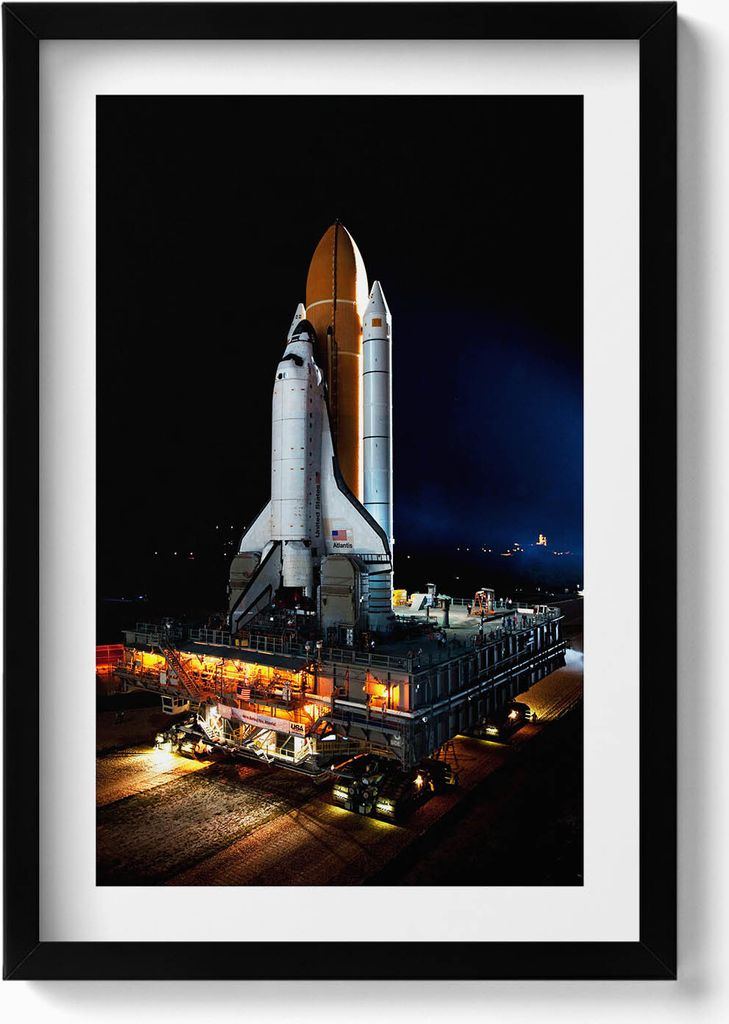NASA-Weltraumrakete– Wandbild mit Rahmen – Gerahmtes Bild – Wanddekoration – 40x60 cm – Schwarz