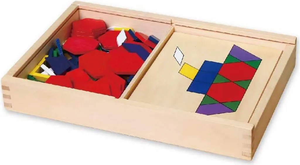 Puzzle logique Montessori Viga : blocs Dienes en bois mosaïque 148 pcs - 6