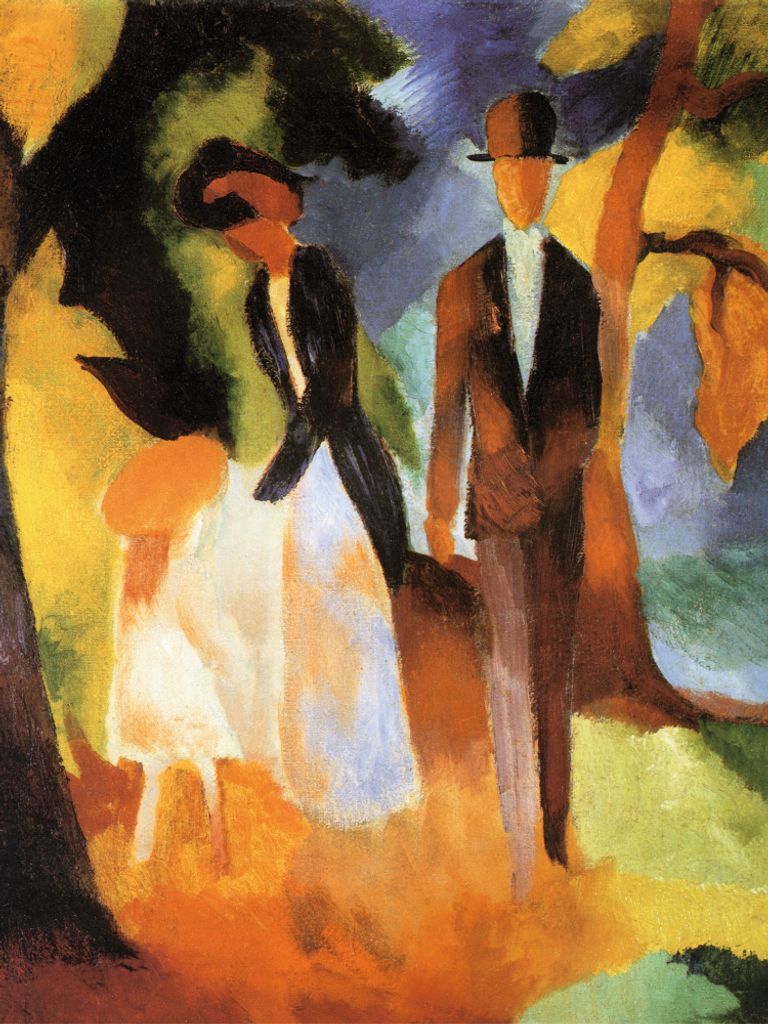 August Macke Kunstdruck Bild - Leute Am Blauen See, 1913 (80 x 60 cm)