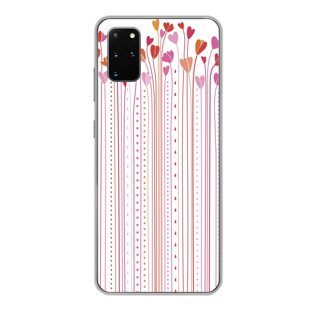 MuchoWow Handyhülle Schutzhülle Hülle für Samsung Galaxy S20 Plus Eine Illustration der wachsenden Herzen Silikon Softcase Handy Hülle - Har...