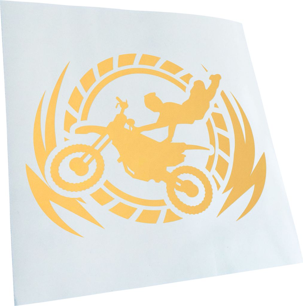 Kiwistar - Autoaufkleber - Motocross Stunt - Creme - 50x36cm - Aufkleber für Auto, Laptop, Fahrrad, LKW, Motorrad mehrfarbig JDM Decal Racing