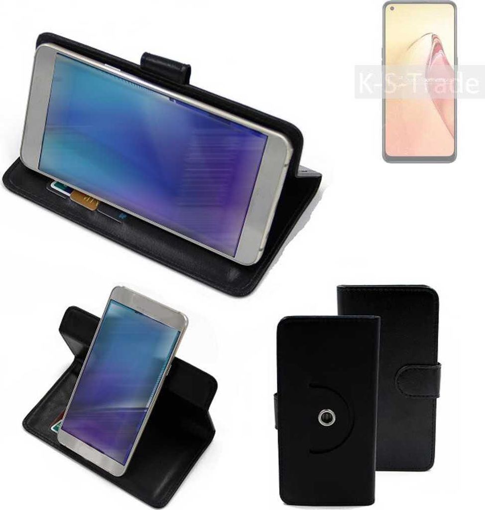K-S-Trade Case Schutzhülle Handyhülle kompatibel mit Oppo F21s Pro 5G Flipcase Smartphone Cover Handy Schutz Tasche Klapphülle Walletcase schwarz