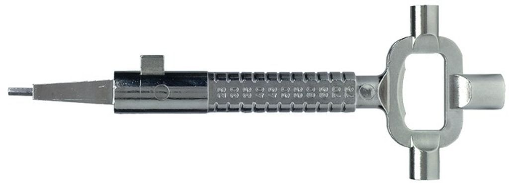 Bautenschlssel Universal inkl. Mitnehmer fr PZ-Schlsser Stahl matt vernickelt