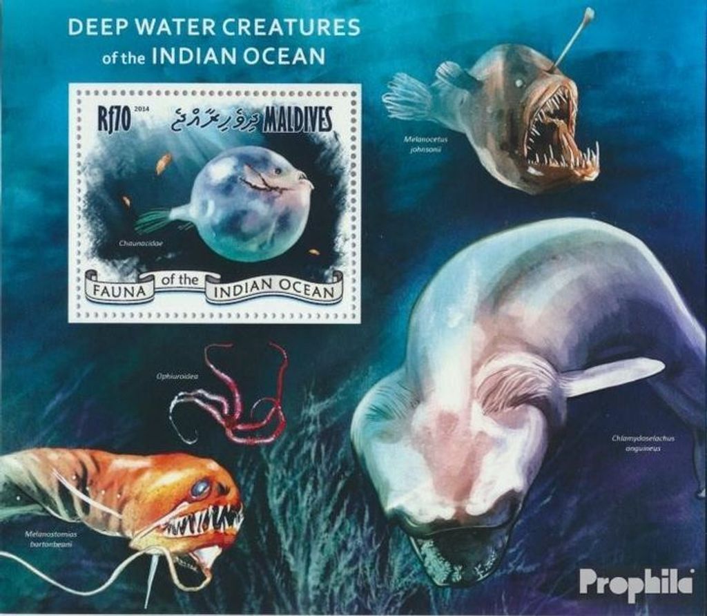 Briefmarken Malediven 2014 Mi Block 697 (kompl. Ausg.) postfrisch Kreaturen im tiefen Wasser