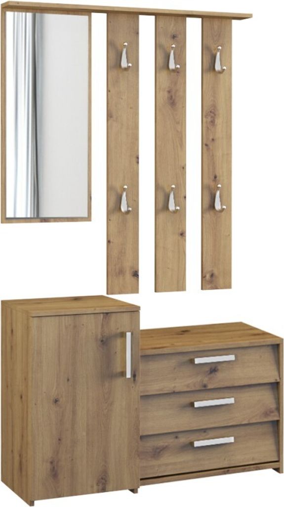 Garderobe Wandgarderobe Flurgarderobe Paneel Spiegel Schrank kommode artisan