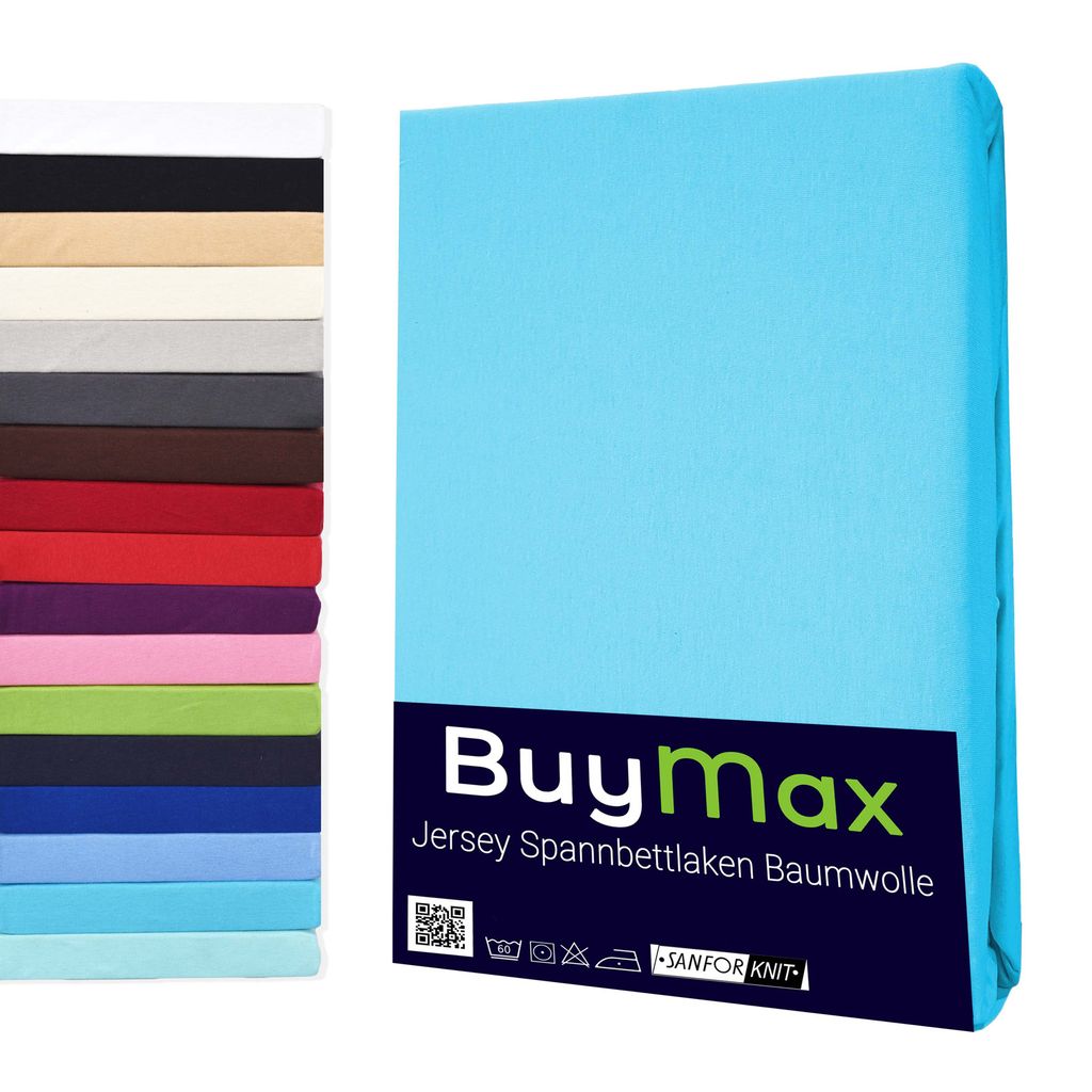 Boxspringbett Spannbettlaken Jersey 100x200 cm 100% Baumwolle Bettlaken Farbwahl