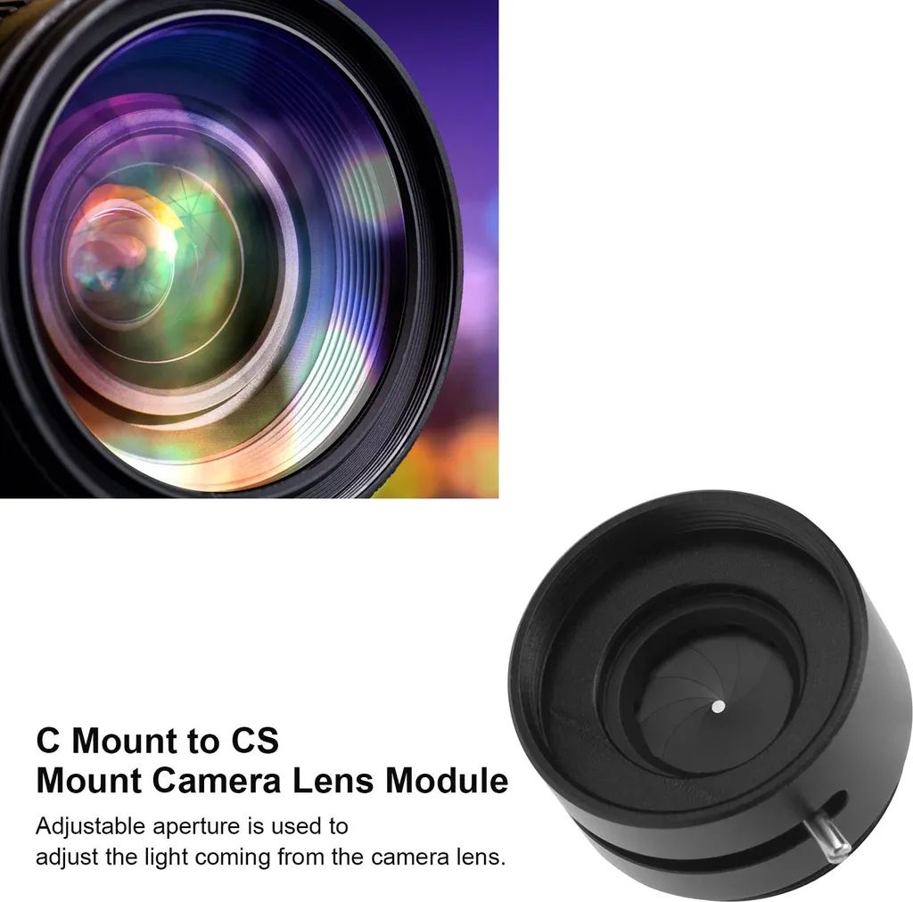 Module d'objectif CS avec diaphragme iris 1-12 mm et bague type C