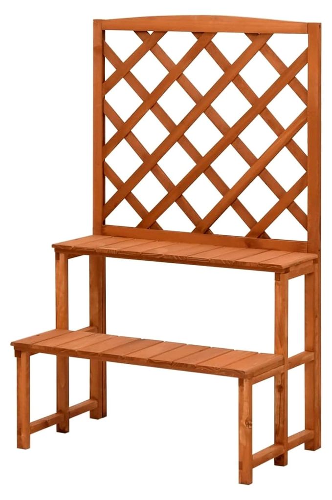 Blumentreppe mit Rankgitter, Pflanzentreppe Outdoor, Kräutertreppe, Blumenständer, Blumenleiter Draußen, Kräutertopf Garten, 70x42x115 cm Massi...