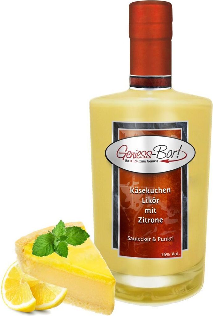 Käsekuchen Likör mit Zitrone 0,35L - Saulecker! Lemon Cheesecake Liqueur 16% Vol.