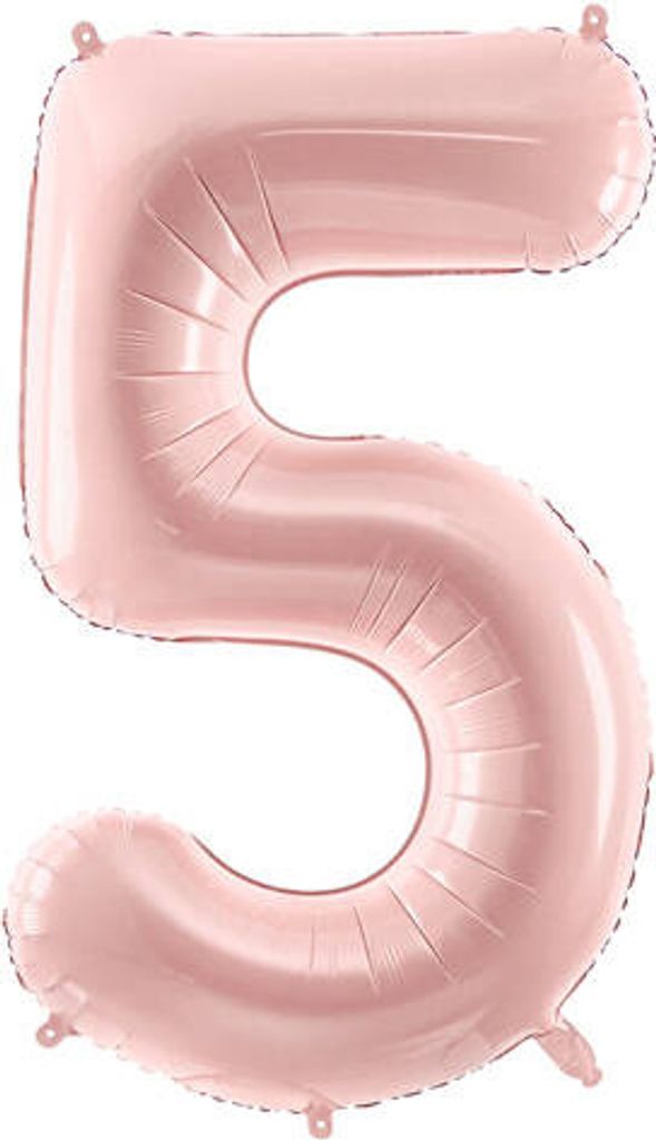Folienballon Zahl „5“, 72cm, hellrosa