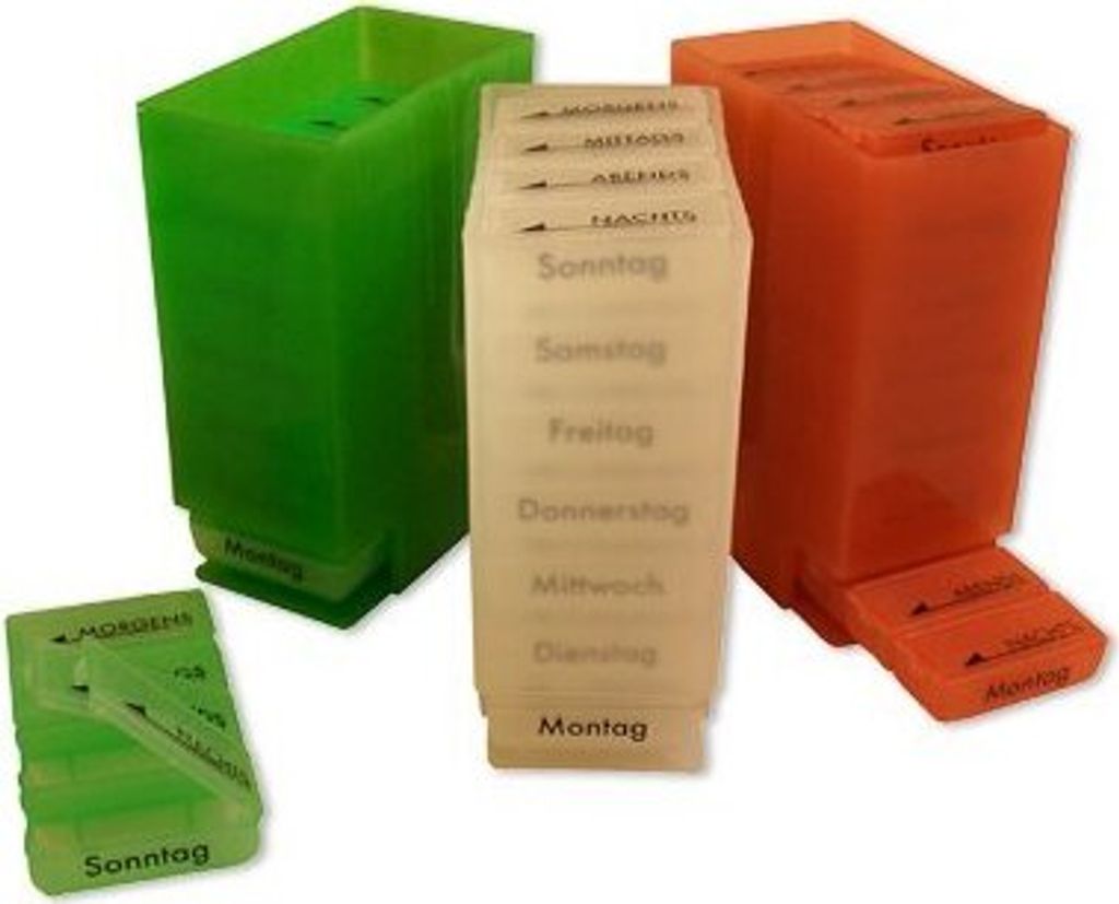 Medikamentendispenser 7 Tage grün trans.Blind. 1 St
