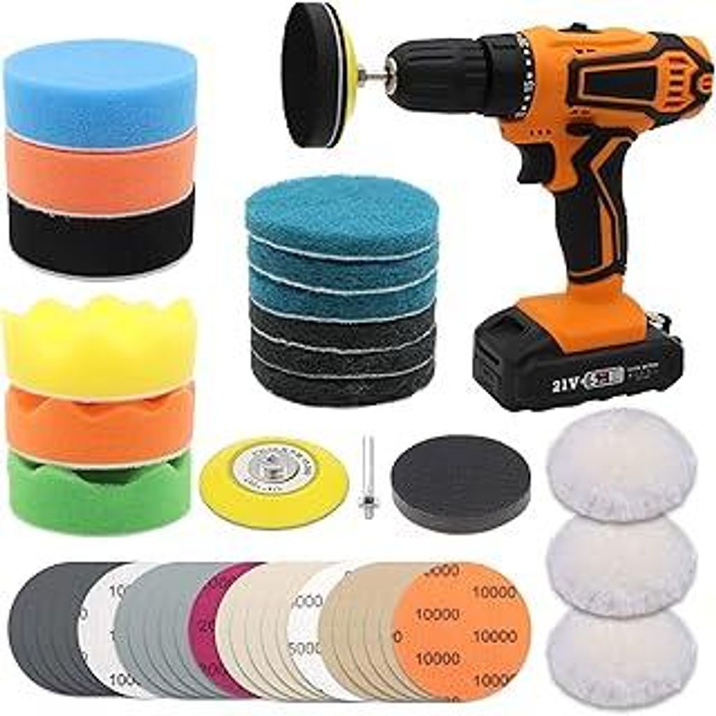 VIBRATITE 41PCS Scheinwerfer Restaurations Set, Polier Kit zur Wiederherstellung Stumpfer Verblasster Scheinwerfer,DIY Headlight Restoration Kit mi...
