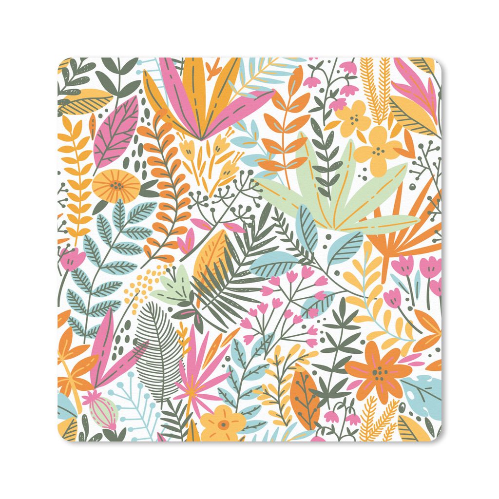 MuchoWow Mauspad Mousepad Sommer - Blumen - Pflanzen 30x30 cm - Mousepads - Maus Mat - Pad - Mausunterlage - Gaming