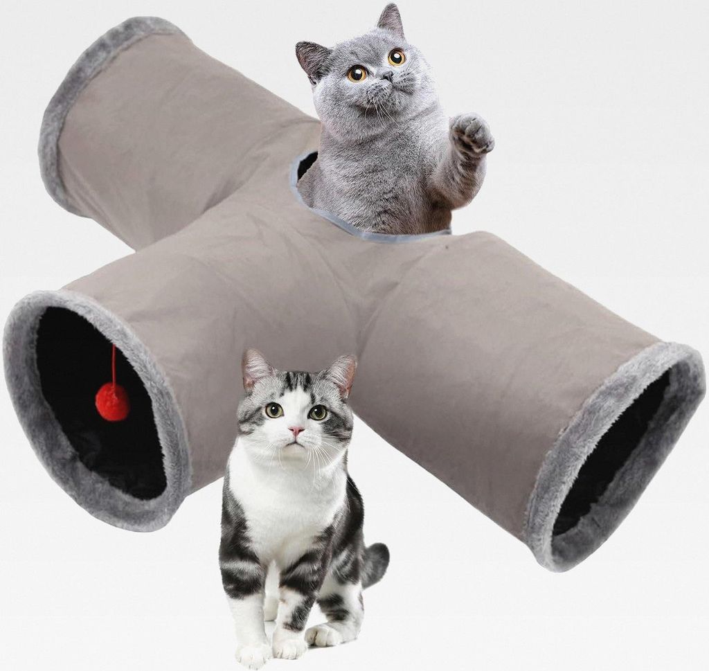 Tunnel für Katzen, Labyrinth, interaktives Puzzle, biegsamer Tunnel für Katzen, für Partys, Weihnachten, Geburtstag, Halloween, Haustiere