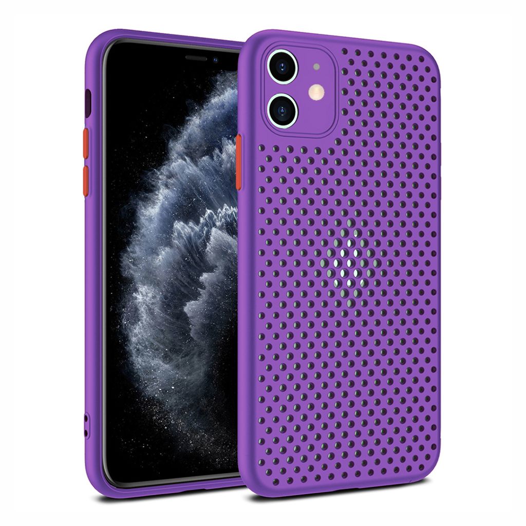 Smartphonica iPhone 11 Silikonhülle mit Löchern - Lila