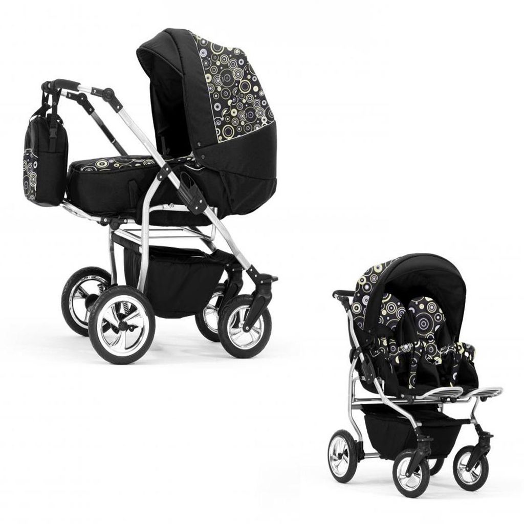 Zwillingskinderwagen 2 in 1 Duo Twin inkl. Sportsitze - 11 Teile - in 20 Farben