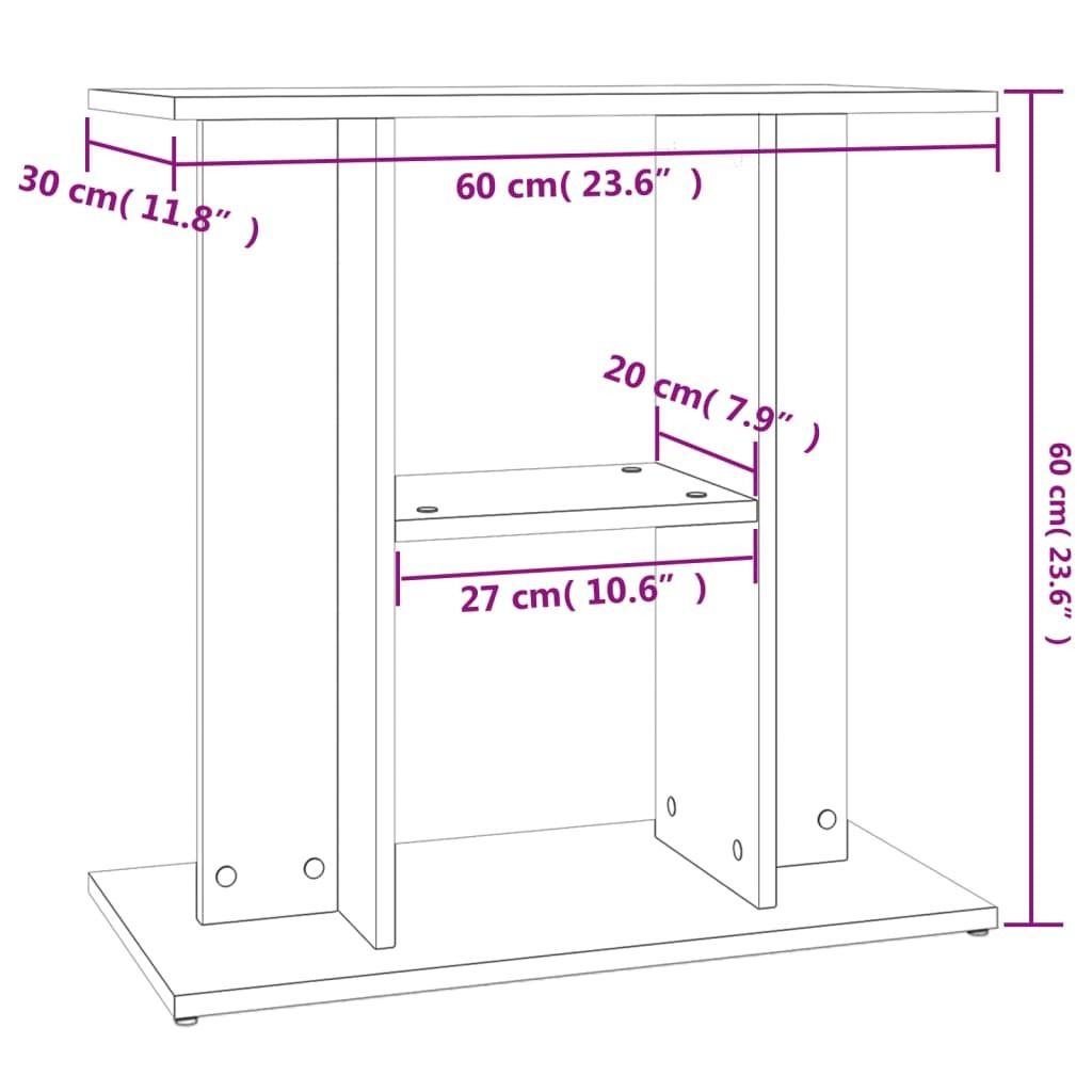 vidaXL Akvarijní stojan bílý 60x30x60 cm Dřevěný materiál Obrázek produktu 2