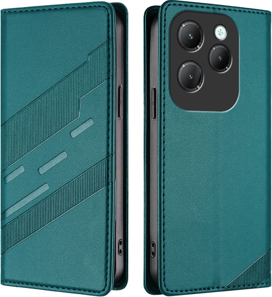 Hülle für Infinix Hot 40 /Hot 40 Pro/Tecno Spark 20 Pro 4G, Kunstleder Brieftaschen Handyhülle mit Kartenfach und Standfunktion Grün