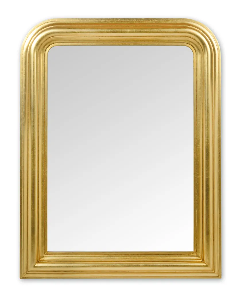 Miroir Louis Philippe doré à la feuille d'or 67x87 cm cadre bois MO.WA