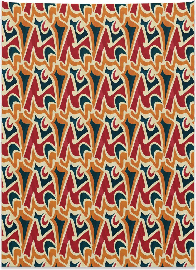 Abakuhaus Abstrakt Wandteppich, Chaotische Graffiti-Kunst aus Weiches Mikrofaser Stoff Kein Verblassen Klare Farben Waschbar, 110 x 150 cm, Mehrfarbig