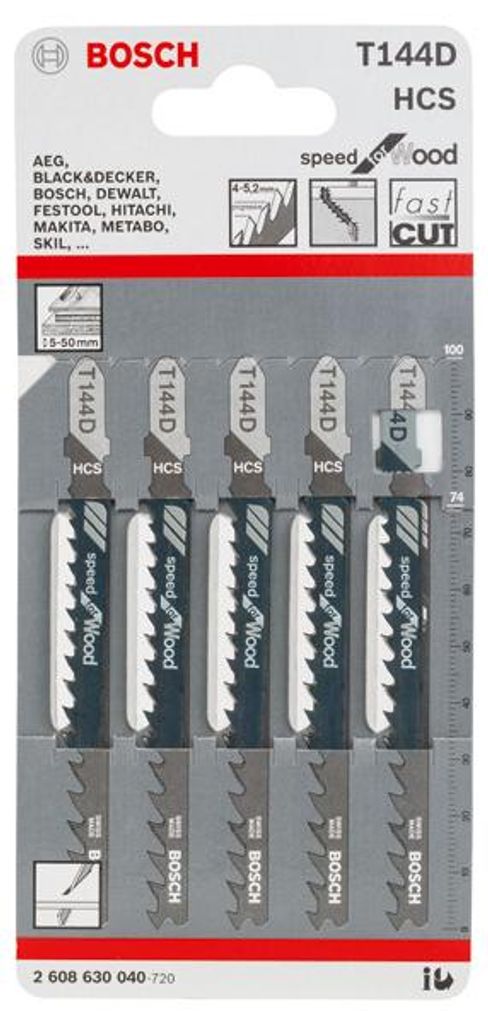 Stichsägeblatt T 144 D Speed for Wood, 5er-Pack Produktbild 