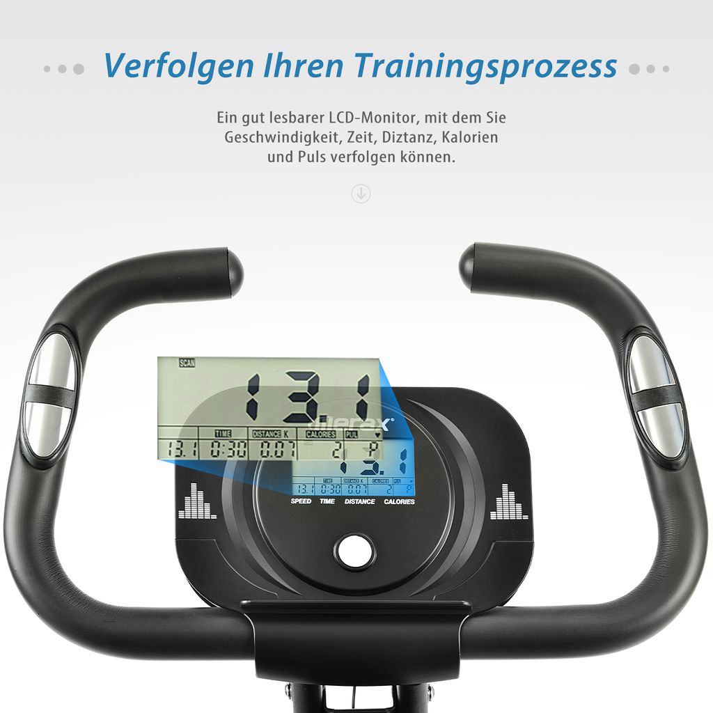 X-Bike Magnetische Faltbares Fitnessbike Fahrrad Heimtrainer Trimmrad Bis 120kg 