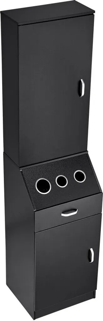 Meuble coiffeuse de rangement avec 3 supports sèche-cheveux et tiroir - 10