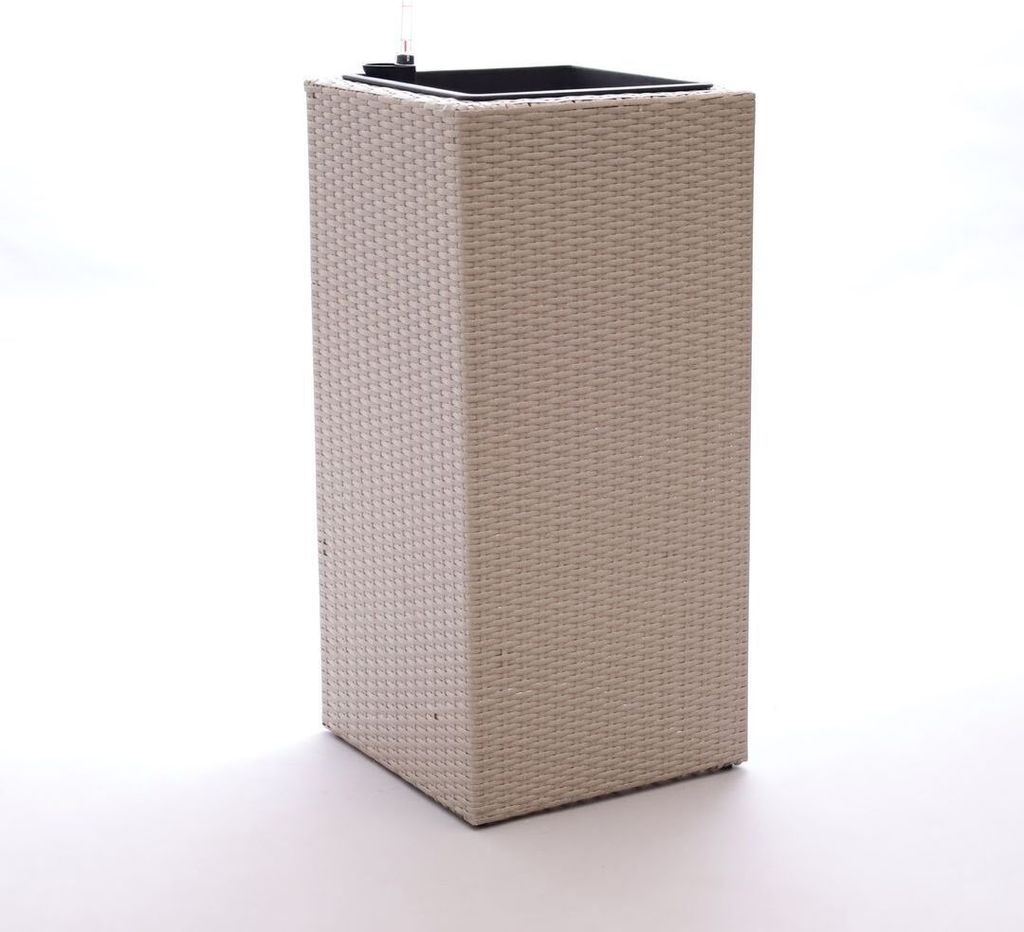 Elegant Einrichten | Pflanzkübel | Polyrattan | Säule | 30x30x80cm | grau meliert