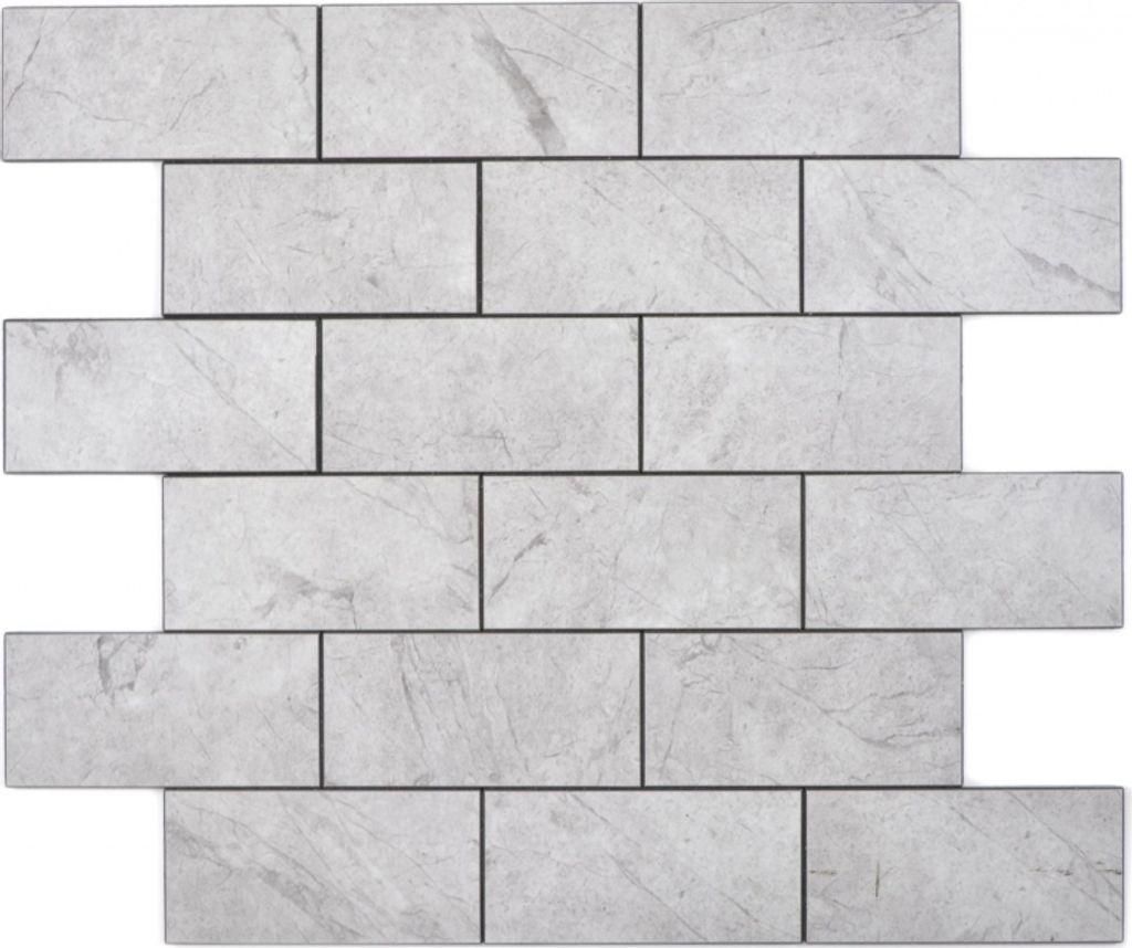 Rechteck Vinyl Steinoptik Marianne Subway Level matt Mosaikfliese Wand Fliesenspiegel Küche Bad MOS200-MLM_f